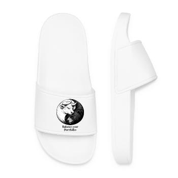Yin Yang Stock Exchange: Bull & Bear Balance your Portfolio - Women’s Pool Sliders - white - Front