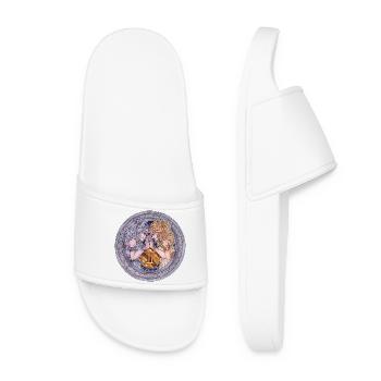 Zodiac Sign Sternzeichen Zwilling Gemini Geschenk - Frauen Badelatschen - Weiß - Vorne
