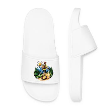 Trail running mountain nature adventure - Women’s Pool Sliders - white - Front
