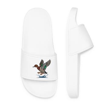 Canard Colvert En Vol Nature Sauvage Étang - Claquettes Femme - blanc - Devant