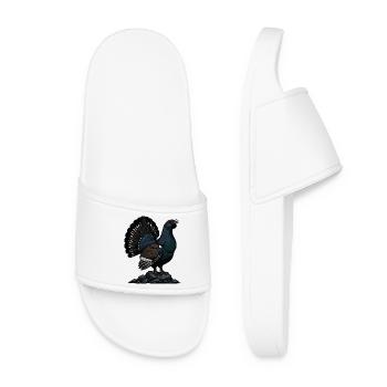 Majestic Capercaillie, Wilderness, Mountain - Women’s Pool Sliders - white - Front
