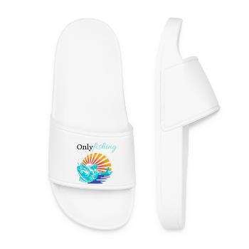 Sunrise Teal Fish at Dawn - Women’s Pool Sliders - white - Front