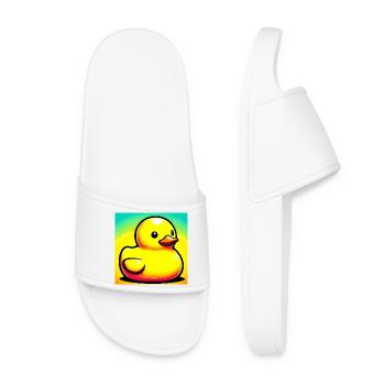 Ente Ente Ente Ente Ente - Frauen Badelatschen - Weiß - Vorne