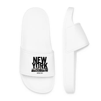 Silhouette urbaine: skyline et ponts - Claquettes Femme - blanc - Devant