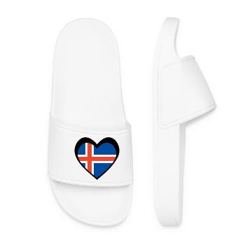 Ísland Svart Hjarta – Ást til Íslands - Claquettes Femme - blanc - Devant