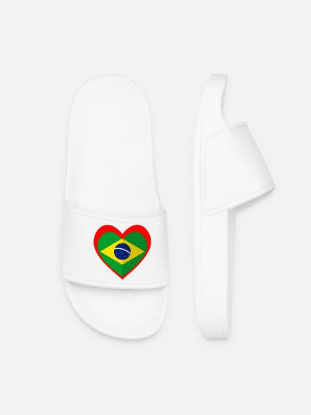 Brasil Coração – Amor pelo Brasil - Women’s Pool Sliders - white