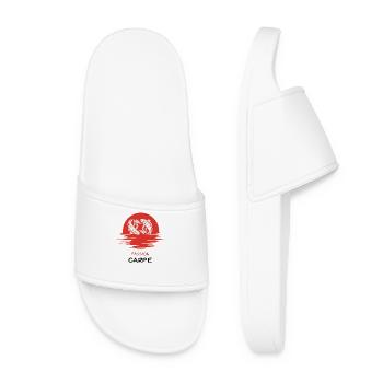Passion Carp Gift for Fisherman - Women’s Pool Sliders - white - Front