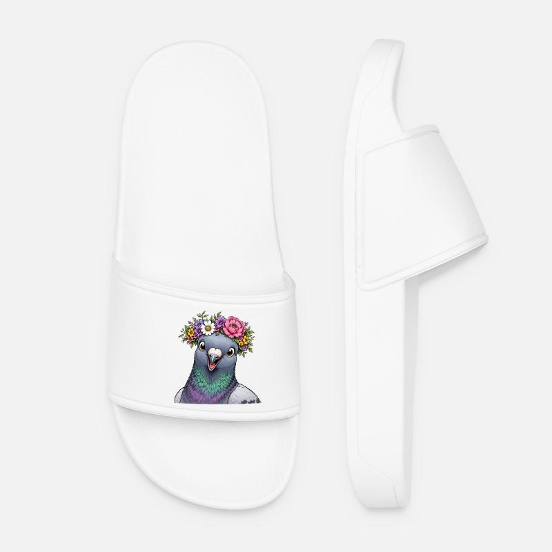 Colombe décorée de fleurs - Claquettes Femme - blanc
