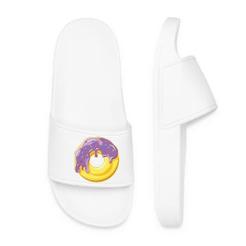 Donut avec glaçage violet et vermicelles colorées - Claquettes Femme - blanc - Devant