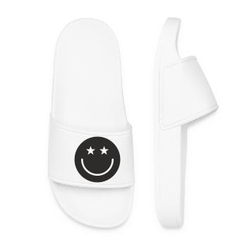 Smiley Design – Minimal & Positiv - Frauen Badelatschen - Weiß - Vorne