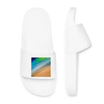 Flux de couleur et lignes dorées - Claquettes Femme - blanc - Devant