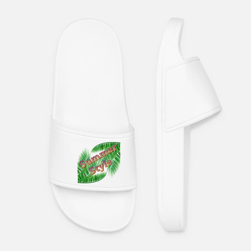 Summer style with palm trees - Women’s Pool Sliders - white
