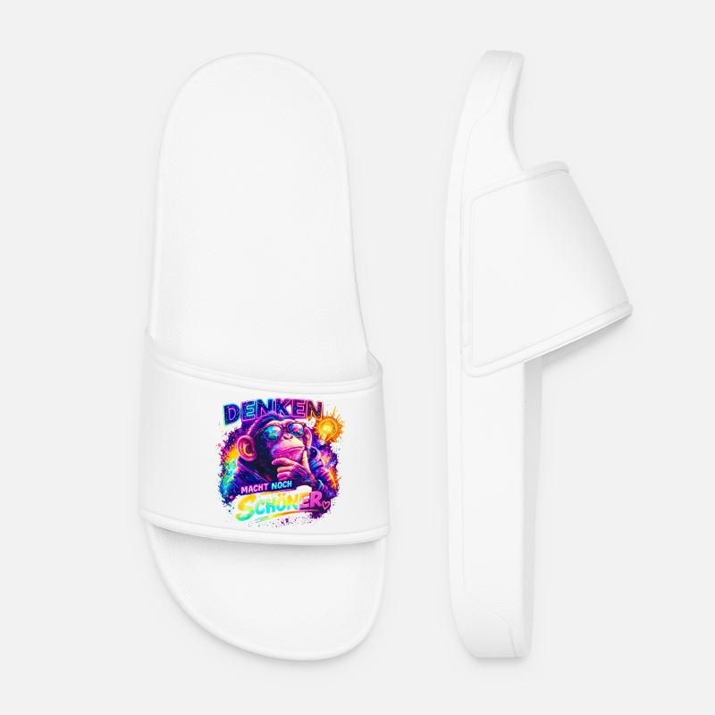 Denken macht noch schöner. - Frauen Badelatschen - Weiß