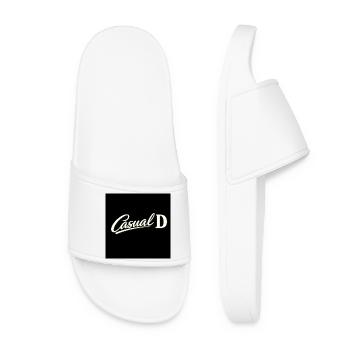 Casual D Vintage Script - Women’s Pool Sliders - white - Front