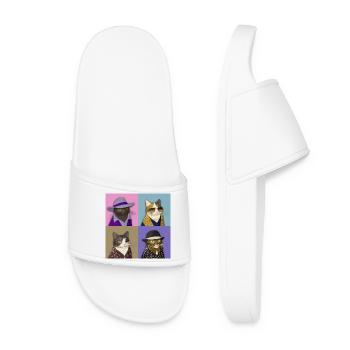 Badass Cat Quartet - Women’s Pool Sliders - white - Front