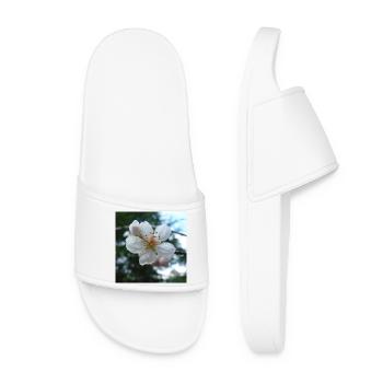 Mandelblüte Frühlingslook 01 - Frauen Badelatschen - Weiß - Vorne