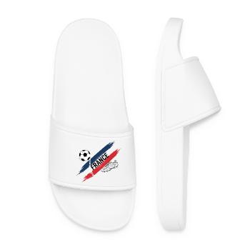 France Football France Soccer Supporter Jersey - Women’s Pool Sliders - white - Front