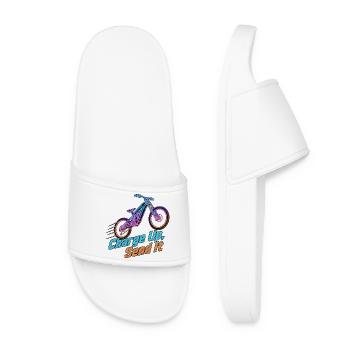 Charge Up Send It Neon E-Bike - Women’s Pool Sliders - white - Front