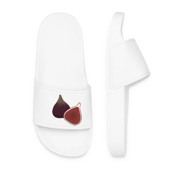 Fig Slice Botanischer Druck - Frauen Badelatschen - Weiß - Vorne
