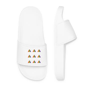 Rainbow Pyramid Pattern - Women’s Pool Sliders - white - Front