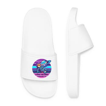 Astronaut Fox Space Retro Vaporwave - Women’s Pool Sliders - white - Front