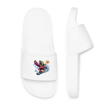 Flamingo snowboard in winter splendour - Women’s Pool Sliders - white - Front
