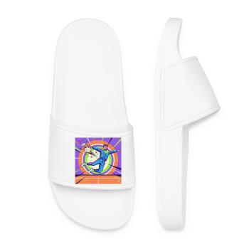 Neon Pop Tennis Star Retro Style - Women’s Pool Sliders - white - Front