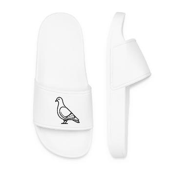 Pigeon Side View - Women’s Pool Sliders - white - Front