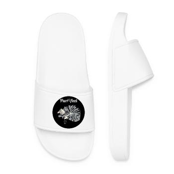 Purr-fect Sleeping Cat - Women’s Pool Sliders - white - Front