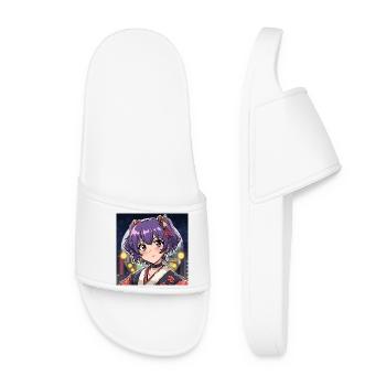 Manga Style Stickers - Women’s Pool Sliders - white - Front