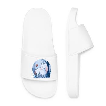 Unicorn with butterfly - Women’s Pool Sliders - white - Front