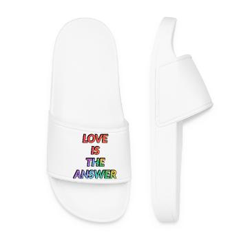 L’amour est la réponse arc-en-ciel : la fierté LGBT - Claquettes Femme - blanc - Devant