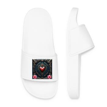 Cœur baroque encadré - Claquettes Femme - blanc - Devant