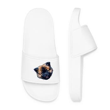 Eurasier Head Blue-eyed Fluffy - Women’s Pool Sliders - white - Front