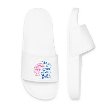 Everyone Beach Me Office Doodle - Women’s Pool Sliders - white - Front