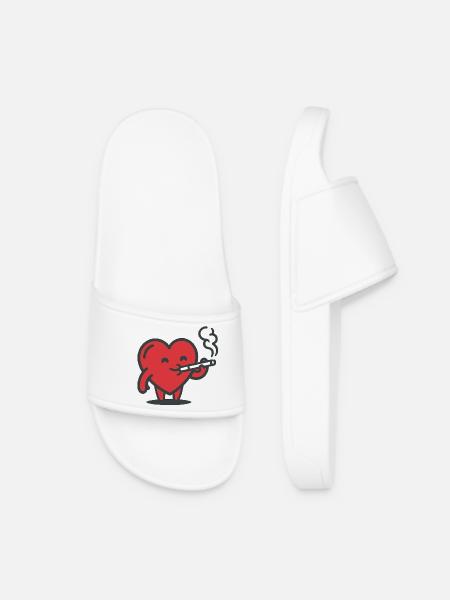 logo coeur - Claquettes Femme - blanc