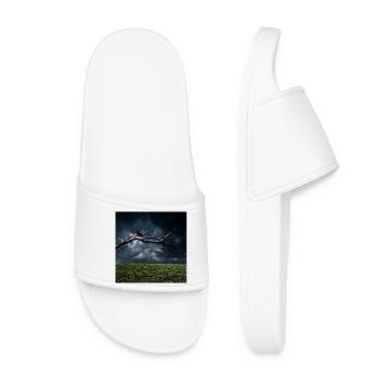 Midnight Branch with Crow - Women’s Pool Sliders - white - Front