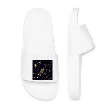 La fusée dorée en orbite cosmique - Claquettes Femme - blanc - Devant