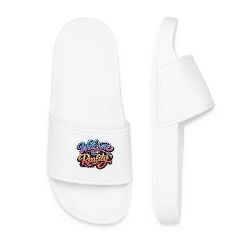 Welcome to my Reality T-Shirt Graffiti Design - Women’s Pool Sliders - white - Front