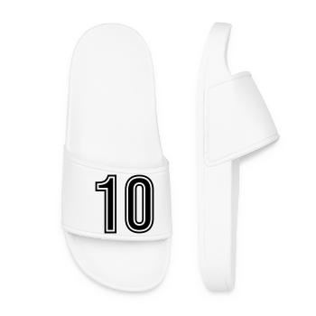 10 Number Symbol - Women’s Pool Sliders - white - Front