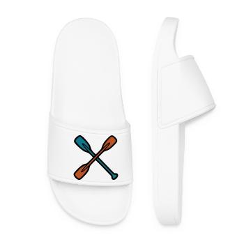 Crossed paddle graphic - Women’s Pool Sliders - white - Front