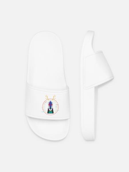 Cosmic Geometric Totem - Women’s Pool Sliders - white