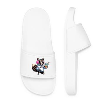 Raton laveur avec latte glacé - Claquettes Femme - blanc - Devant
