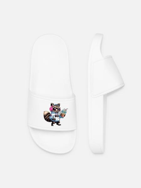 Raton laveur avec latte glacé - Claquettes Femme - blanc