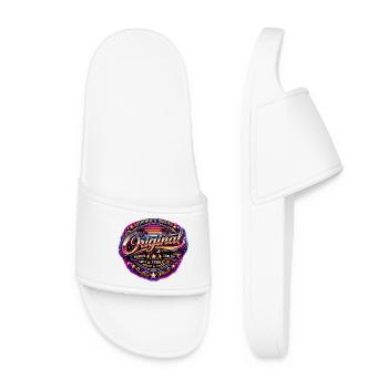 Insigne rétro Neon Synthwave des années 1980 Original 1986 - Claquettes Femme - blanc - Devant