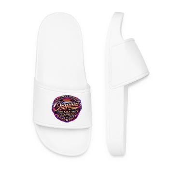 Insigne rétro des années 1980 Neon Synthwave Original 1989 - Claquettes Femme - blanc - Devant