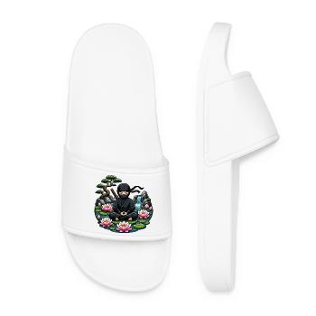 Méditation ninja au lac Lotus - Claquettes Femme - blanc - Devant