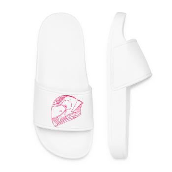 Casque rose néon - Visière - Claquettes Femme - blanc - Devant