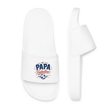 T-shirt Papa Footballeur Cadeau Humour - Claquettes Femme - blanc - Devant