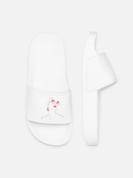 Croquis de lunettes de soleil de femme élégante - Claquettes Femme - blanc